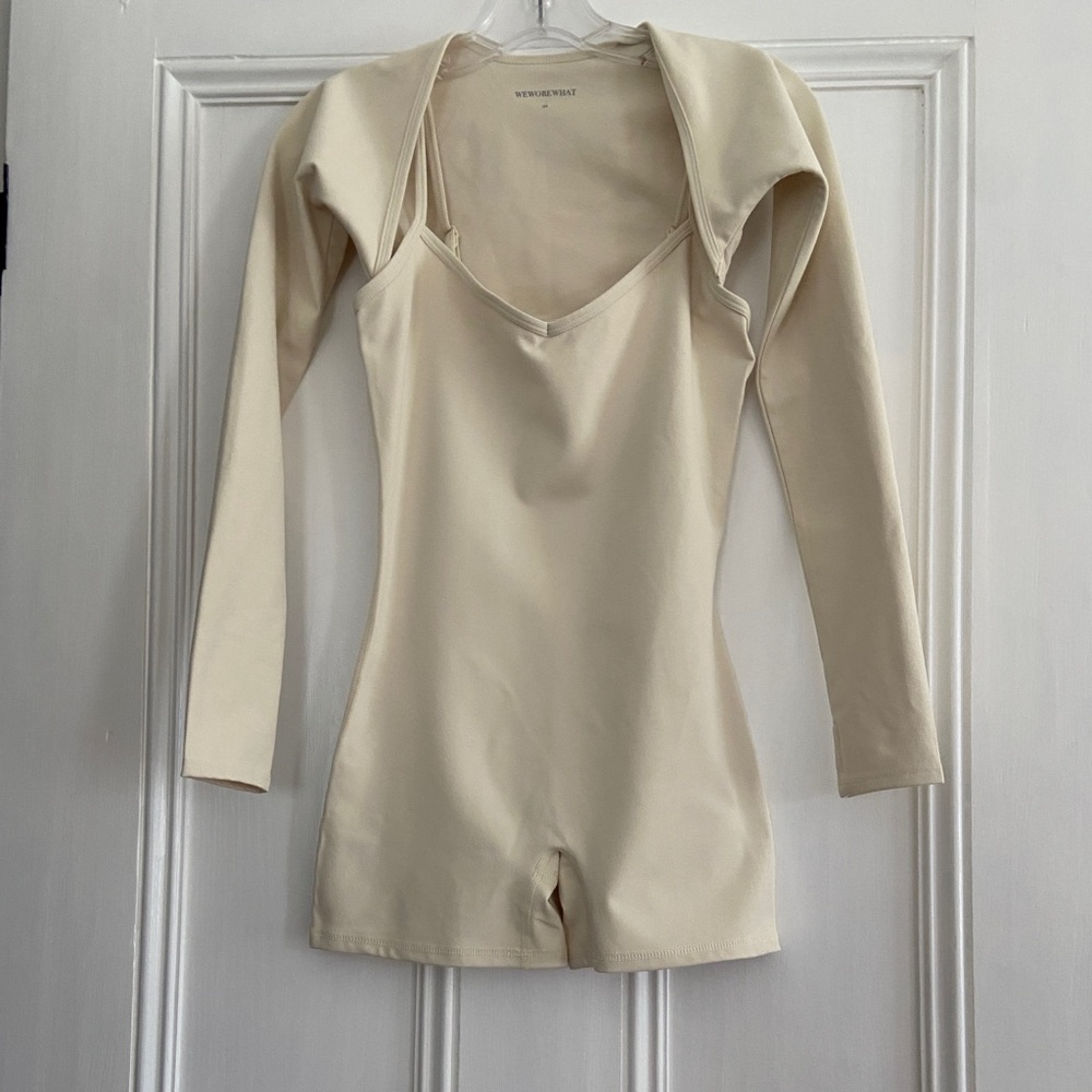 WeWoreWhat Cream Onesie and Crop Jacket Small